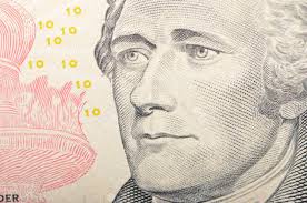 The treasury building is pictured on all in order of amount. Alexander Hamilton Face On Ten Dollar Bill Macro 10 Usd United States Money Closeup Stock Photo Picture And Royalty Free Image Image 74632577