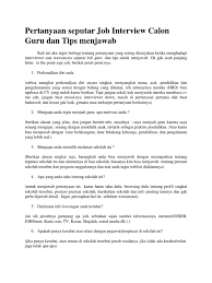 Ya, apa enaknya menjadi guru di level paling bawah setingkat kelompik bermain dan tk/ra? Pertanyaan Seputar Job Interview Calon Guru Dan Tips Menjawab