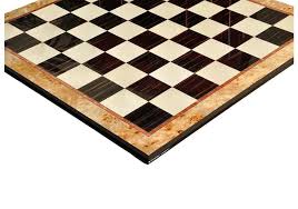 Maple Burl & Ebony Superior Traditional Chess Board