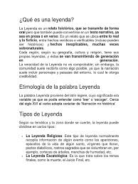 Conoce las diferencias entre mito y leyenda y algunos ejemplos de leyendas. Que Es Una Leyenda Docx Leyendas