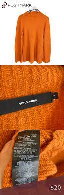 Vero Moda Orange Mock Neck Lightweight Sweater Vero Moda Light Weight Sweater Sweaters