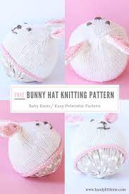 Easter Bunny Hat Knit Flat Baby Bunny Hat Baby Hat Knitting Pattern Hat Knitting Patterns