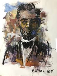 Original Framed/Signed Abraham Lincoln Painting by Artist Steve Penley