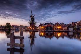 Amsterdam at night (dgadrienne, mai 2008) países baixos. Papeis De Parede Holanda Tarde Casa Haarlem Papentorenvest Canal Moinho Baia Cidades Baixar Imagens