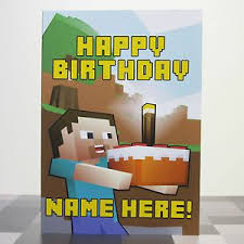Free Printable Birthday Card For 8 Year Old Boy Minecraft Happy Birthday Card Printable Happy Birthday Cards Printable Birthday Cards For Boys Happy Birthday Cards