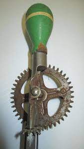 Eggbeater, acrylic and mixed media, 36x18, 2003. Antique A J Wood Handle Egg Beater Pat Date 1923