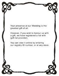 Your Presence At Our Wedding Is The Greatest Gift Of All However If You Do Wish To S Gift Registry Wording Wedding Gift Registry Wedding Registry Alternatives