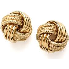 Jewelryweb 14k 12mm Yellow Gold Large Love Knot Earring Found On Polyvore Gold Knot Earrings Gold Earrings Designs Gold Jewelry Fashion