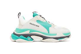 Having built on the popularity of its first release, balenciaga's triple s sneaker now boasts but at the very top of the trend, balenciaga's triple s remains the shoe that keeps on giving. Balenciaga Triple S White Grey Turquoise Release Hypebeast
