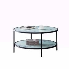 Songmics end table, side table, coffeetable, for coffee laptop, with metal frame and rolling castors, for living room, bedroom, balcony, vintage songmics. Tiramisubest Round Glass Coffee Table With Double Simple Storage Overstock 32741996