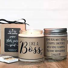 Gifts for someone starting a new job. Amazon Com Like A Boss Congratulations Gift New Job Gift Graduation Gift Soy Candle Gift Handmade