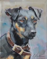 Jack Russell Terrier Black And Brown And White Black And Rust Brown Rat Terrier Jack Russell Original Painting By Clair Hartmann Dog Paintings Dog Art Cat Painting