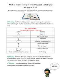 Close Reading Handout