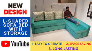 Ottoman adds storage function, can store your. L Shaped Sofa Cum Bed With Lounger Storage L Shaped Sofa Designs For Small Living Room L Shape Youtube