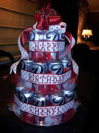 Diet Coke Birthday Cake Topped With An Initial Christmas Ornament Coke Gifts Diet Coke Cake Cake In A Can