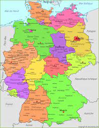At the same time the franks took over northern gaul then conquered burgundy and allemagne. Carte Allemagne Carte Politique De L Allemagne Annacarte Com
