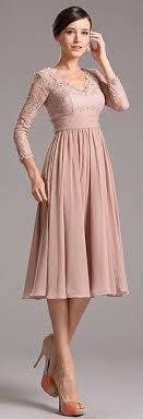 Rosy Brown Tea Length Cocktail Dress With Lace Sleeves 26160146 Tea Length Cocktail Dresses Lace Tea Length Dress Simple Wedding Dress With Sleeves