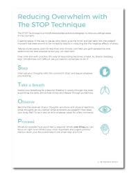 The Stop Technique Free Pdf Printable Self Help Website And Therapy Worksheets The Wellness Society Therapy Worksheets Mindfulness Techniques Self Help