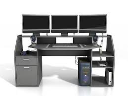 The table in mourning tones is able to scare away any desire to sit down for lessons. Felix Large Pc Gaming Desk Table Workstation With Shelves Storage Dark Grey Ebay