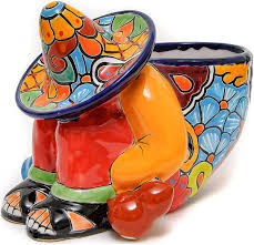 Check spelling or type a new query. Amazon Com Enchanted Talavera Mexican Pottery Siesta Flower Pot Hand Painted Ceramic Plant Pot Planter Indoor Outdoor Porch Flower Vase Garden Statue Sculpture Outdoor Decor Animal Butterfly Frog Kitchen Dining