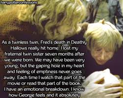 Lyra and harry potter are twins. Harry Potter Confessions As A Twinless Twin Fred S Death In Deathly