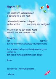 Tekst Uitnodiging Verjaardag Kind 4 Jaar