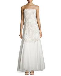 Aidan Mattox Ivory Silver Embellished Princess Gown Sz 6