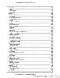 cyclepedia 2004 2009 yamaha yfz450 atv printed service manual