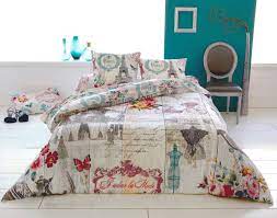Parure de lit 160×200 : Linge De Lit Flanelle Motifs Paris 160 G M Becquet Creation Becquet