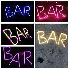 Bar Illuminated Neon Bar Sign Lighted Led Neon Marquee Word Sign Pre Lit Pub Bar Sign Light Usb Battery Operated Multi Color Choose Wish