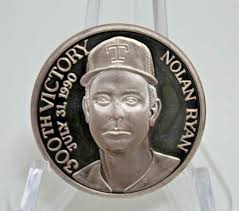 Nolan Ryan 300th Victory July 1990 Limited #6333 1 oz. Silver Round