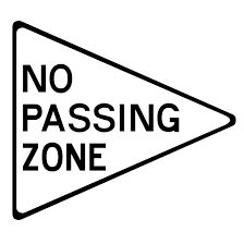 The no passing zone sign is a common road sign that may show up on your driver's license written test. No Passing Zone Vector Sign