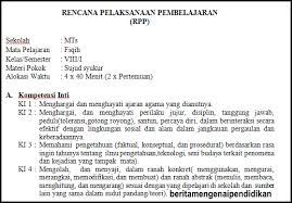 Perlu diketahui pada isi rpp. Rpp Fiqih Kelas Viii Kurikulum 2013 Revisi 2019 2020 Berita Pendidikan