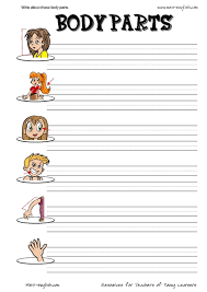 Write About These Body Parts Worksheet For 1st 4th Grade Lesson Planet