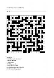 It is as simple as downloading the printable science crossword puzzle template and using your computer. English Worksheets Great Lakes Crossword