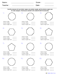 Geometry Worksheets Quadrilaterals And Polygons Worksheets