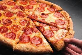 taking slice of pepperoni pizza pepperoni pizza pepperoni pizza