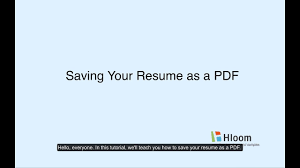 Saving Your Resume As A Pdf Youtube