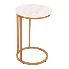 Find stylish home furnishings and decor at great prices! Amazon Com Function Home Round C End Table Accent Sofa Side Table Modern Nightstand For Living Room White Marble Gold Kitchen Dining