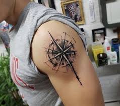 Shoulder Tattoos For Men In 2020 Mens Shoulder Tattoo Tattoos For Guys Compass Tattoo