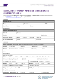 Teaching And Learning Skills Register Closes 30 June 2016 5pm