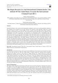 Malaysia (200) > criminal and penal law (17). Pdf The Hague Invasion Act And International Criminal Justice The Attitude Of The United States Towards The International Criminal Court Icc