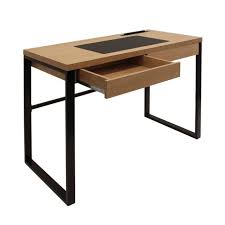 Vasagle lwd47x bureau pour ordinateur au design industriel avec 2 étagères sur le côté droit ou gauche table de. Bureau 1 Tiroir 100x50x74 Cm En Bois Et Metal Noir Achat Vente Bureau Bureau 1 Tiroir 100x50x74 Cm Cdiscount