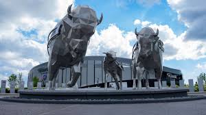 Photos | Bison Statue Installation at the Buffalo Bills Family Circle