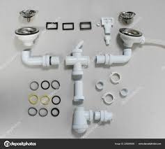 kitchen sink drain parts  stock photo