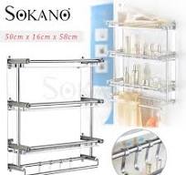 SOKANO TH010 3 Tiers Stainless Steel Bathroom Shelves Toilet Shelf Bathroom  Rack Storage Towel Rack Rak Tandas Rak Bilik Mandi (Can Be Installed By ...