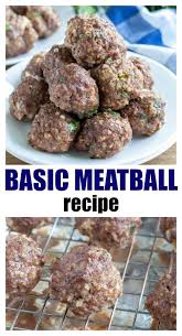 This Basic Meatball Recipe Can Be Used For Countless Recipes Made With Ground Beef Panko Bread Cr Basic Meatball Recipe Basic Meatballs Meatball Recipes Easy