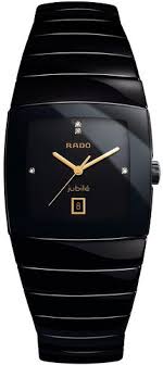 Rado Sintra Black Dial With 4 Diamonds Scratchproof High Tech Ceramic Mens Watch R13724712 By Rado Watches For Men Luxury Watches For Men Mens Casual Watches