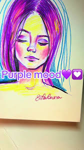 Purple mood #drawing #justcolor #pencils #coloredart #hairdrawing #bored  #art #wannadraw