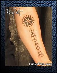 This is a bold statement tattoo that works well as part of a larger back piece incorporating other norse imagery or symbols. Nordic Viking Tattoo Designs Tagged Runes Luckyfish Art